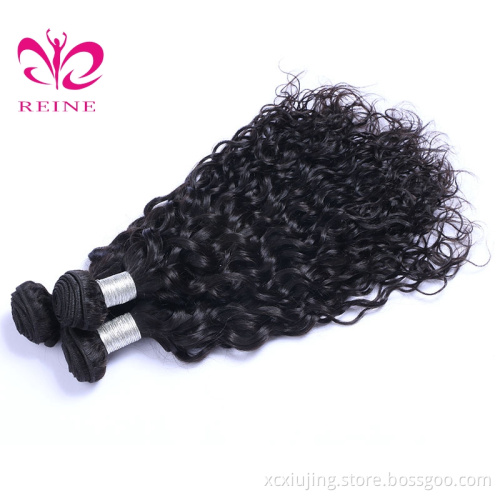 REINE Hair Water Wave Bundles With Closure Brazilian Hair Weave Bundles With Closure Remy Human Hair 3 Bundles With Closure